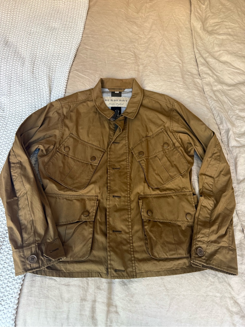 Burberry Men's Tan Military Field Jacket